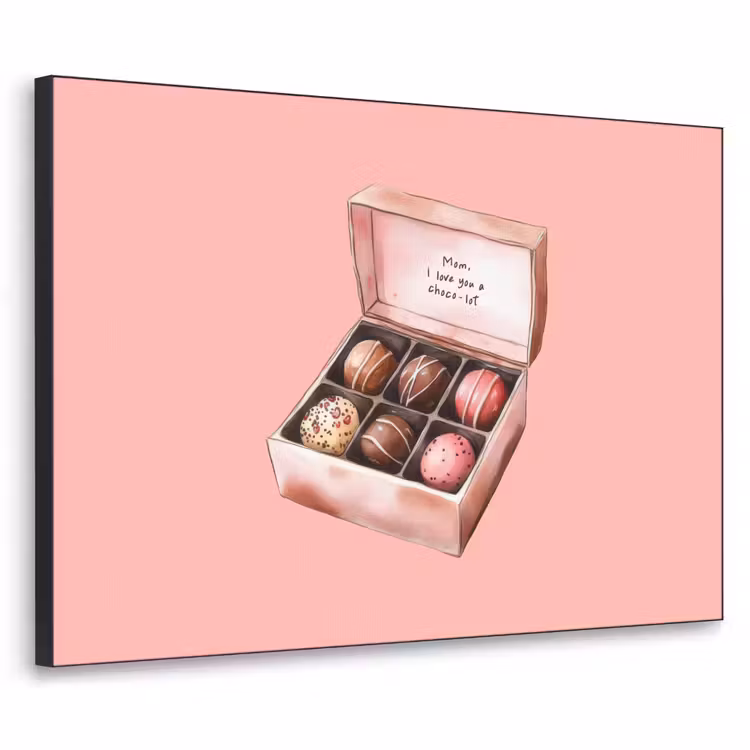 Doosje - Bonbons - Liefdevolle - Tekst Textielframe zwart klein -3d