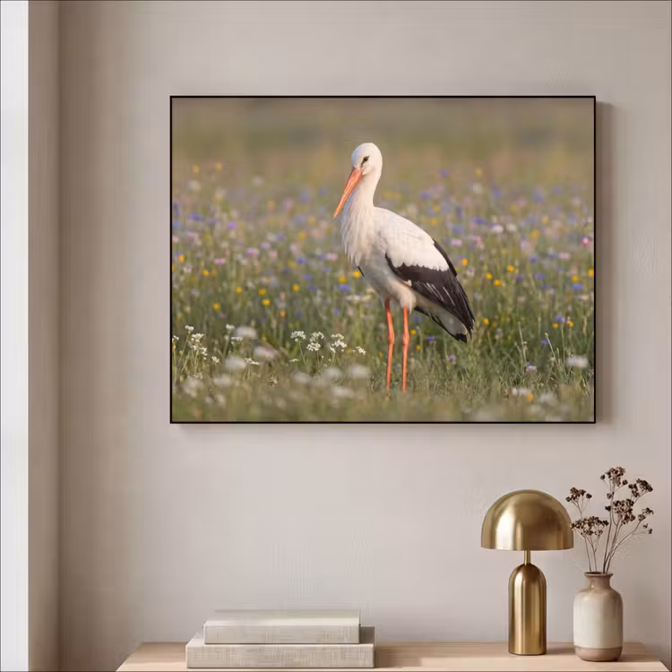Ooienvaar - Bloemen - Weide - Kleurrijk Textielframe zwart klein -sfeer2