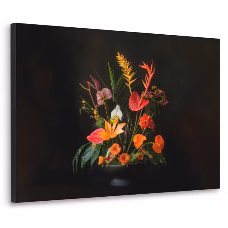 Schaal - Boeket - Bloemen Textielframe - compleet frame klein -3d