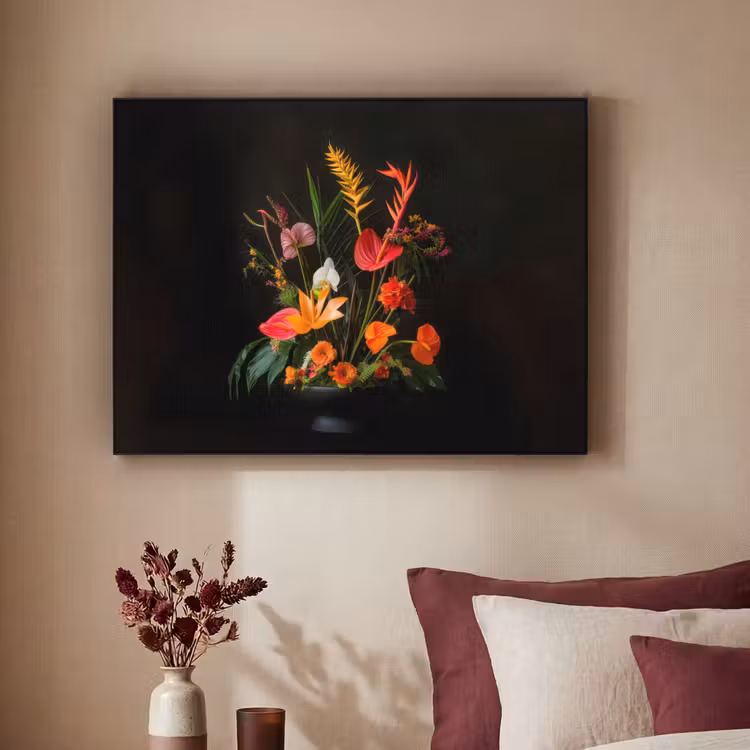Schaal - Boeket - Bloemen Textielframe - compleet frame klein -sfeer1