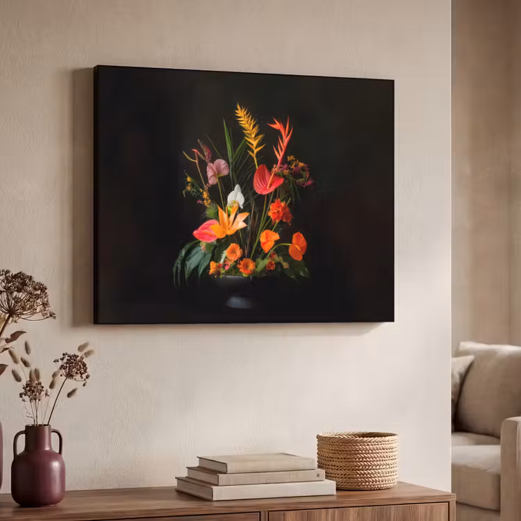 Schaal - Boeket - Bloemen Textielframe - compleet frame klein -sfeer3