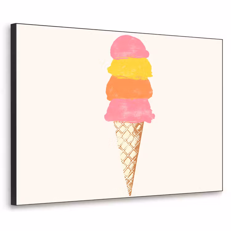 Schepijs - Hoorntje - Illustratie - Minimalistisch Textielframe - compleet frame klein -3d
