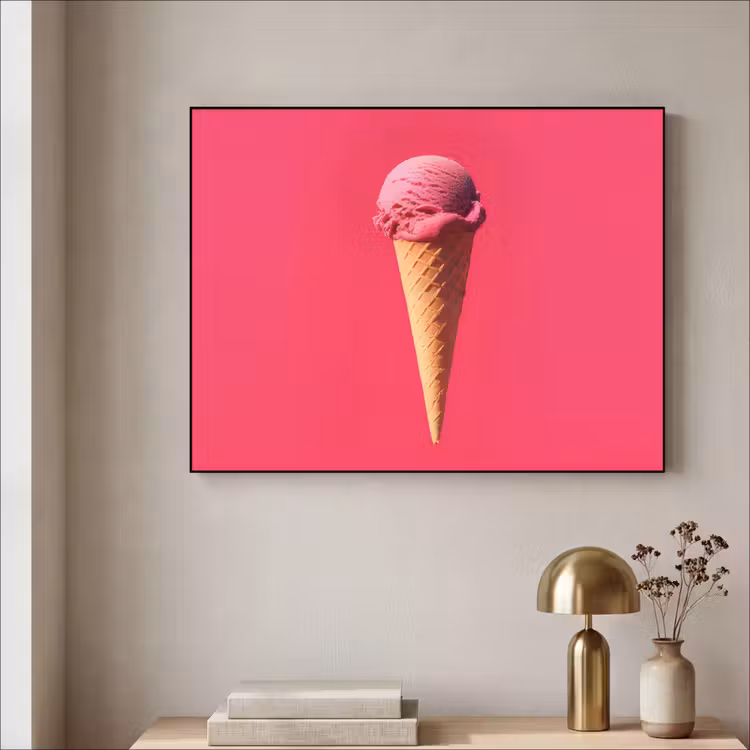 Schepijs - Roze - Hoorntje Textielframe - compleet frame klein -sfeer2