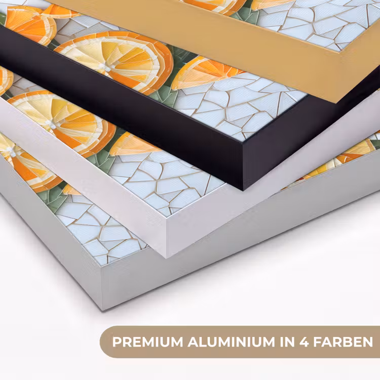 Schijfjes - Fruit - Oranje - Mozaïek Textielframe zwart klein -USP_kleurenDE