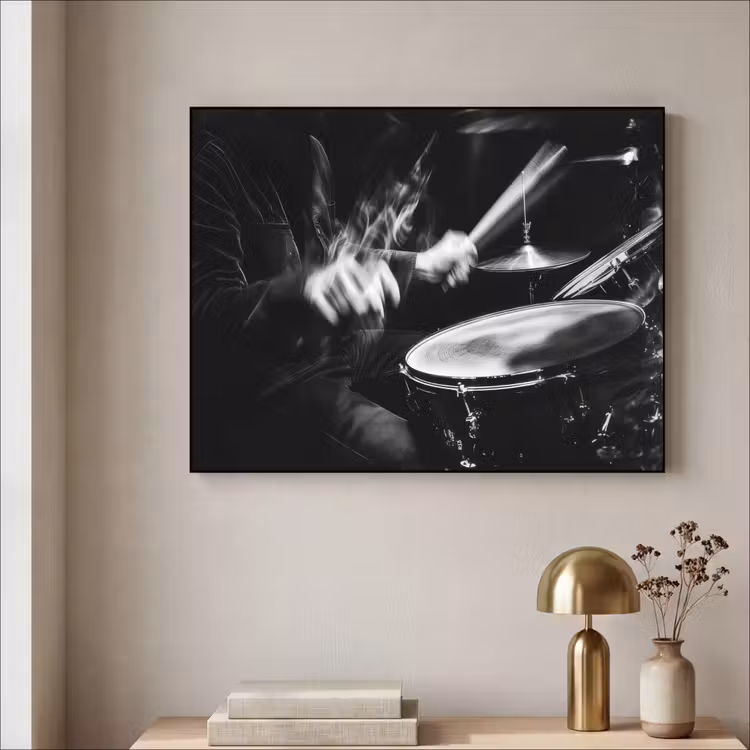 Drummer - Zwart - Drumstel Textielframe - compleet frame klein -sfeer2