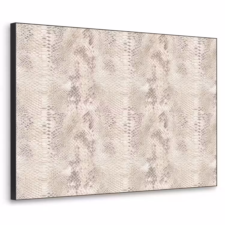Slang - Patroon - Beige Textielframe zwart klein 947 -3d