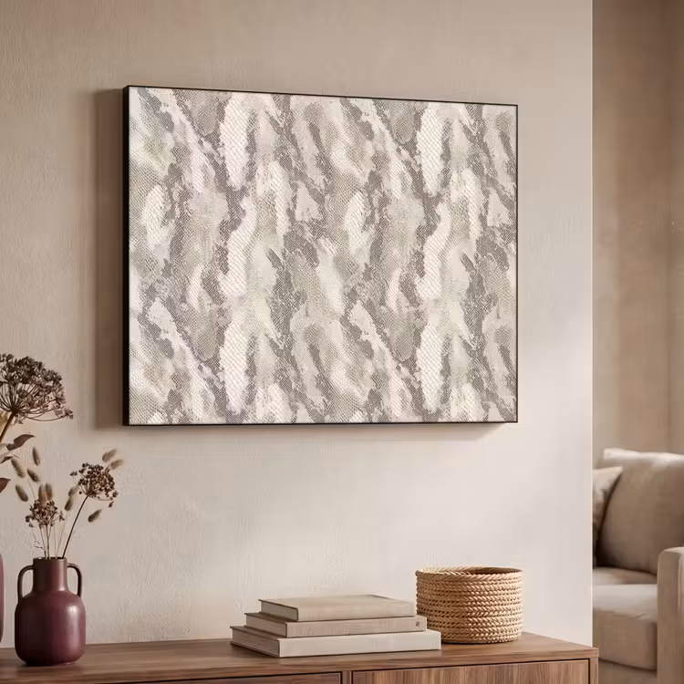 Slang - Patroon - Taupe Textielframe zwart klein 947 -sfeer3