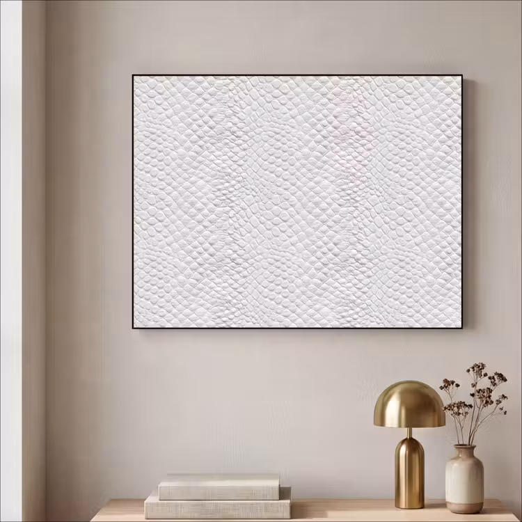 Slang - Patroon - Wit Textielframe zwart klein 947 -sfeer2
