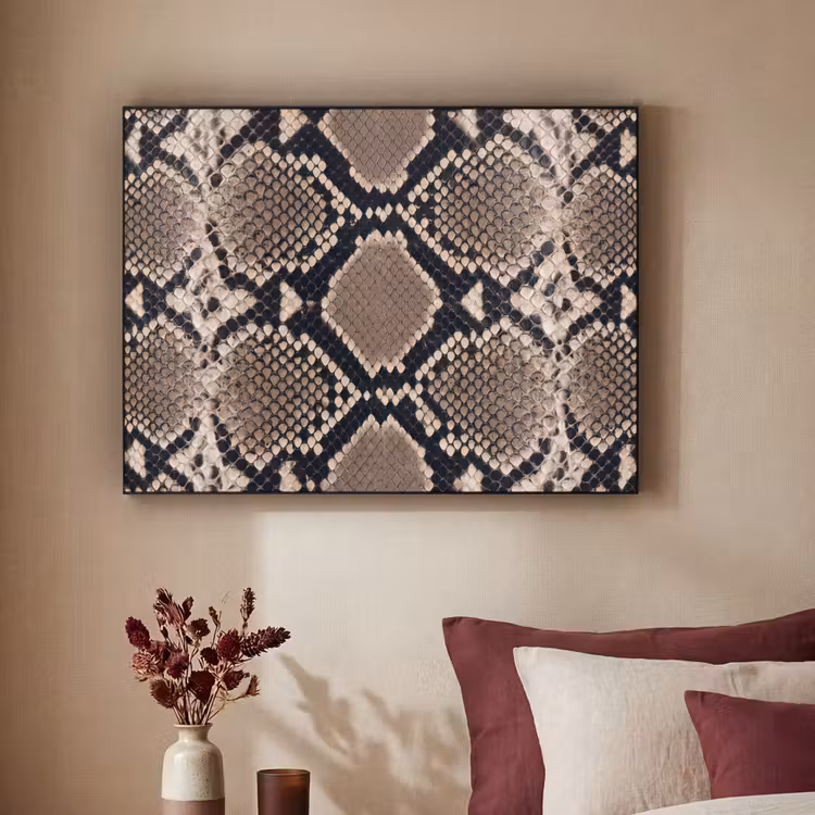 Slangenprint - Python - Bruin Textielframe zwart klein -sfeer1