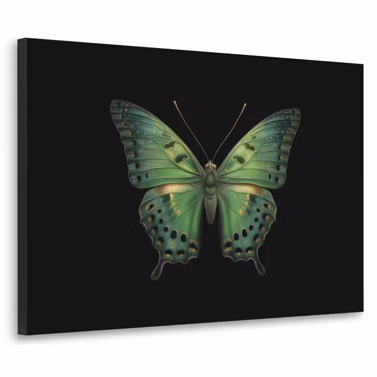 Vlinder - Groen - Diepte Textielframe - compleet frame klein -3d