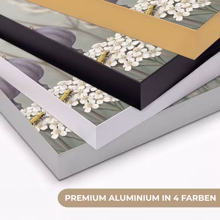 Vlinders - Wildbloemen - Illustratie - Kleurrijk Textielframe zwart klein -USP_kleurenDE