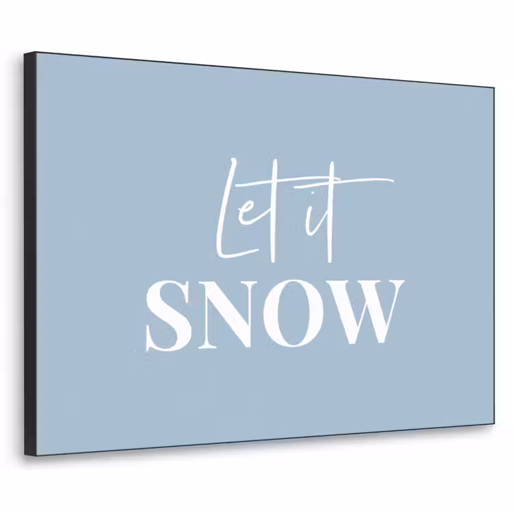 Sneeuw - Winter - Blauw - Let it snow Textielframe zwart klein -3d