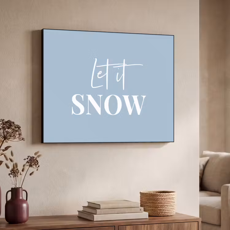 Sneeuw - Winter - Blauw - Let it snow Textielframe - compleet frame klein -sfeer3