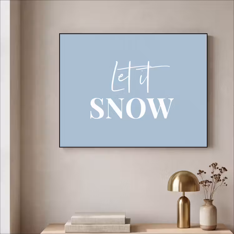 Sneeuw - Winter - Blauw - Let it snow Textielframe - compleet frame klein -sfeer2