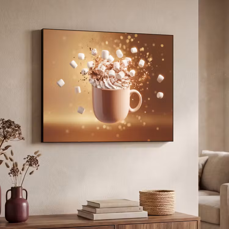 Chocomelk - Drinken - Warm - Bruin Textielframe - compleet frame klein -sfeer3