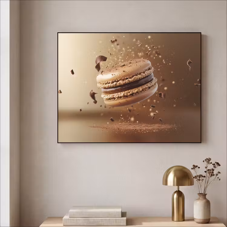 Chocolade - Macarons - Eten - Snoep Textielframe - compleet frame klein -sfeer2
