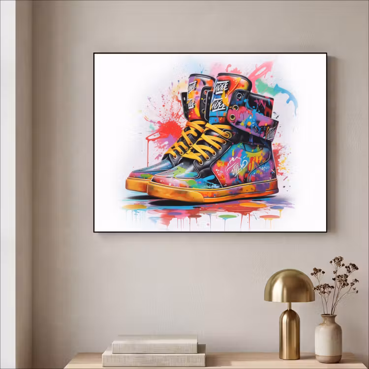 Schoenen - Graffiti - Wit - Kleuren Textielframe zwart klein -sfeer2