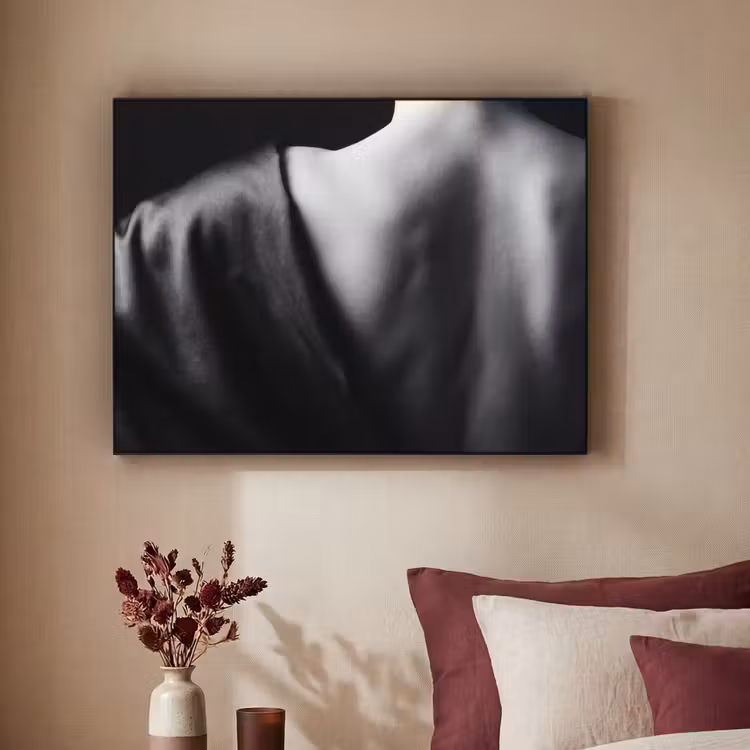 Schouder - Zijde - Rug - Zwart - Wit - Elegant Textielframe zwart klein -sfeer1