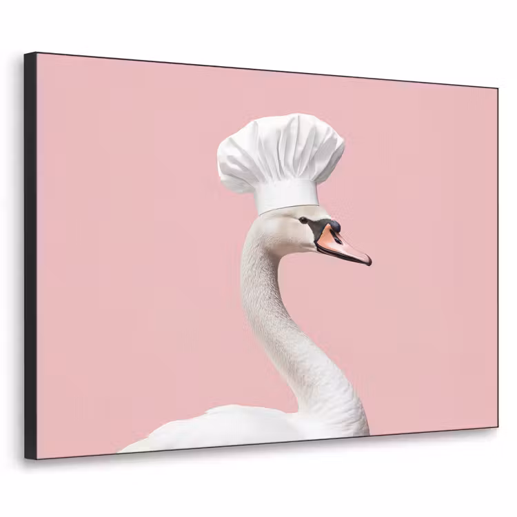 Zwaan - Koksmuts - Mooi - Klassiek Textielframe zwart klein -3d