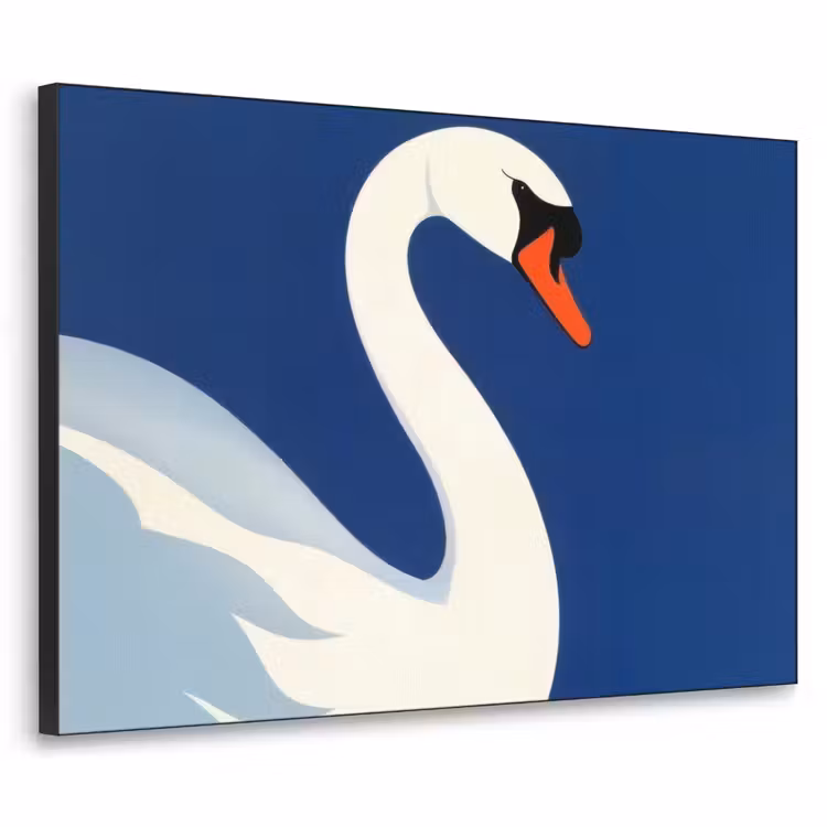 Zwaan - Wit - Snavel - Illustratie Textielframe - compleet frame klein -3d