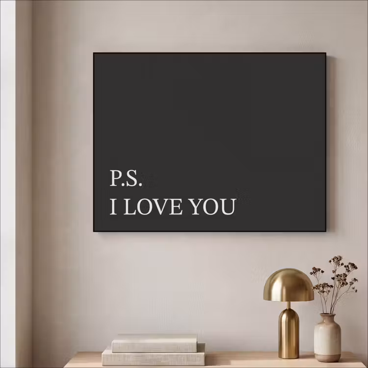 Zwart - Minimalistisch - Valentijn Textielframe - compleet frame klein -sfeer2