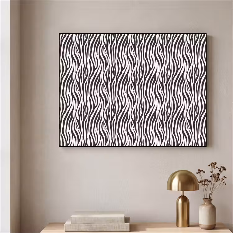 Zwart - Wit - Zebra - Patroon Textielframe - compleet frame klein 947 -sfeer2