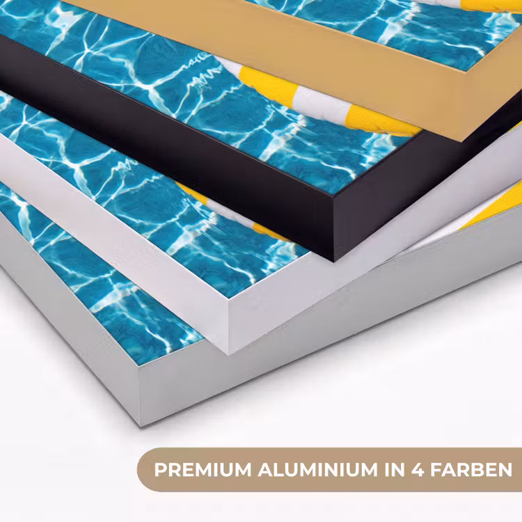 Zwembad - Zwembanden - Zomer - Geel - Blauw Textielframe zwart klein -USP_kleurenDE