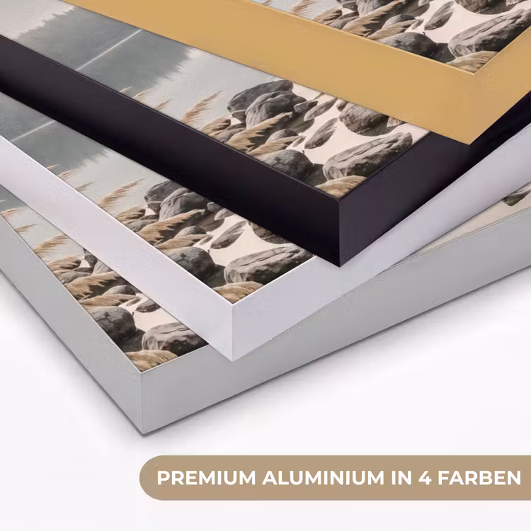 Meer - Bergen - Landschap - Groen Textielframe zwart klein -USP_kleurenDE