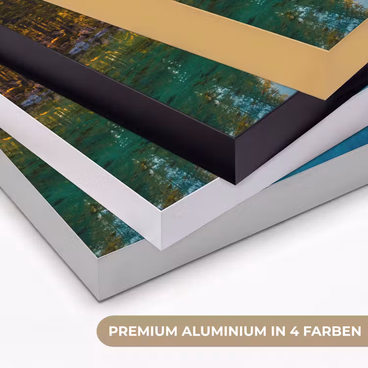 Meer - Bos - Bergen - Natuur - Zon - Landschap Textielframe zwart klein -USP_kleurenDE