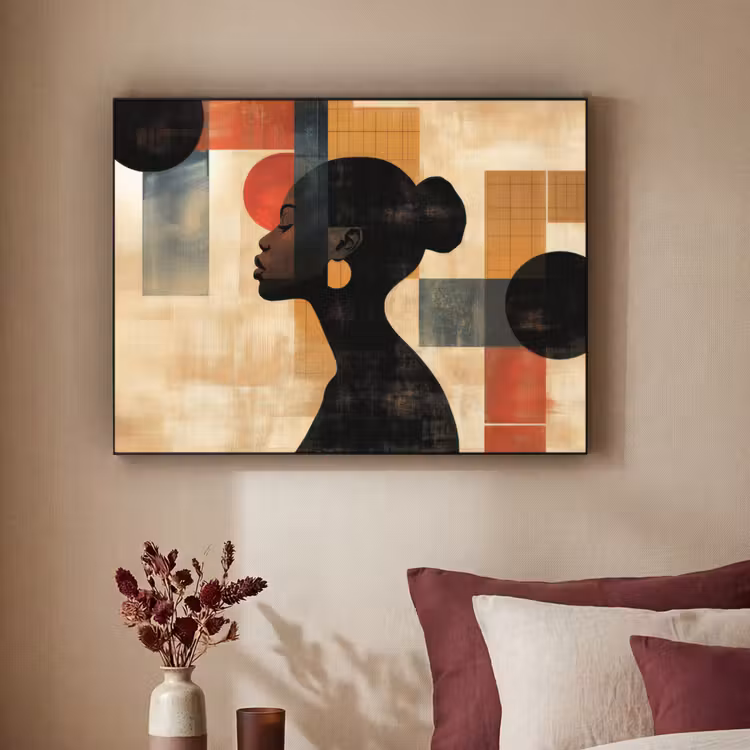 Zijaanzicht - Vrouw - Vormen Textielframe - compleet frame klein -sfeer1