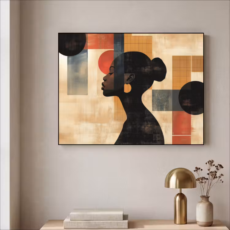 Zijaanzicht - Vrouw - Vormen Textielframe - compleet frame klein -sfeer2