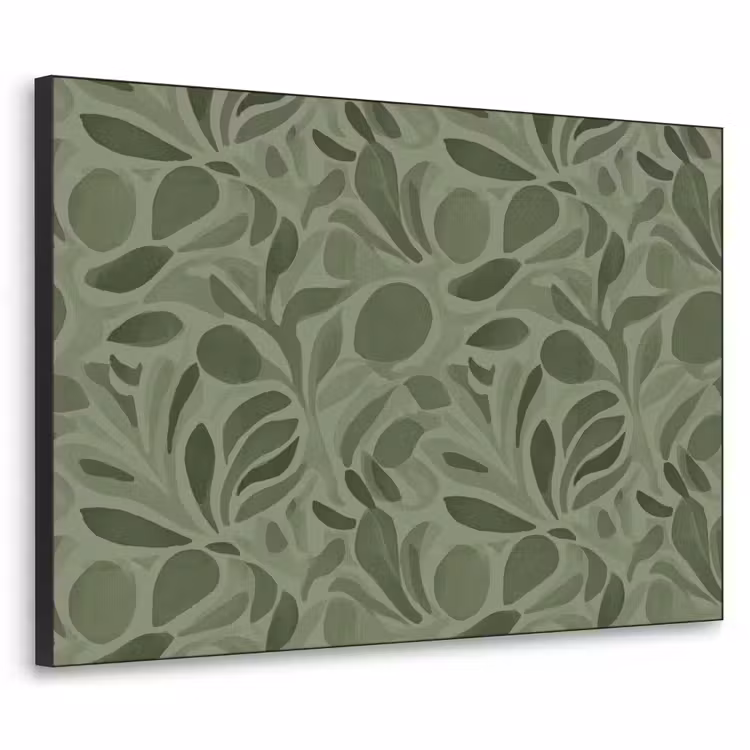 Sereen - Bladeren - Groen Textielframe zwart klein 947 -3d