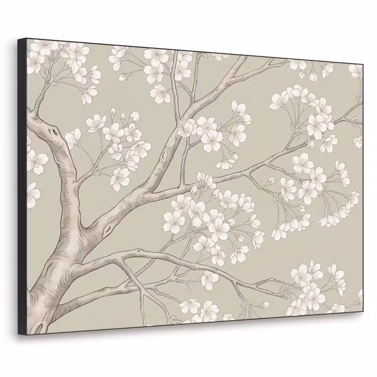 Sereen - Bloesem - Wit Textielframe zwart klein -3d