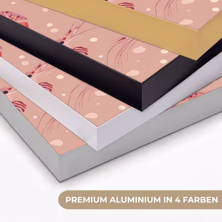Garnalen - Stippen - Roze Textielframe zwart klein 947 -USP_kleurenDE