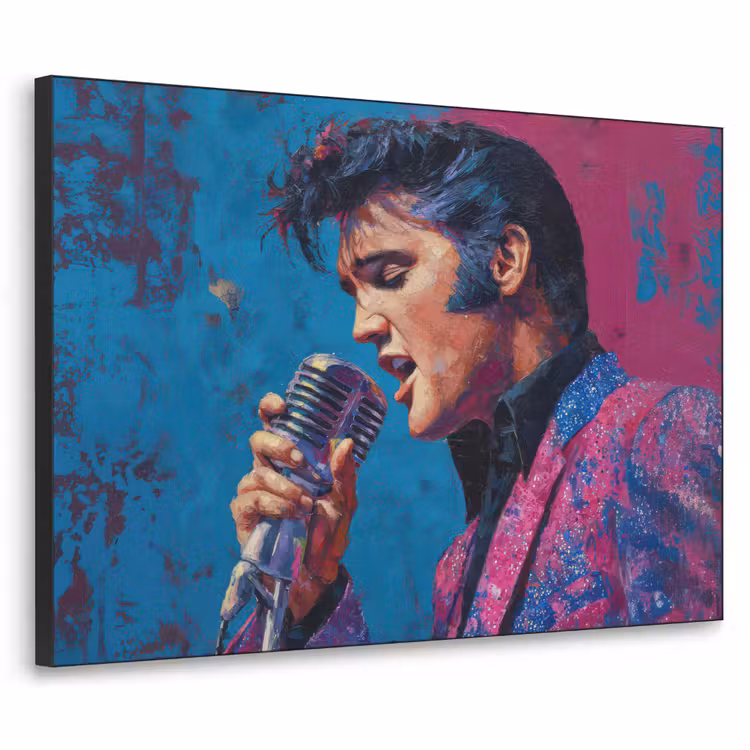 Zingende man - Glitterjas - Microfoon Textielframe zwart klein -3d