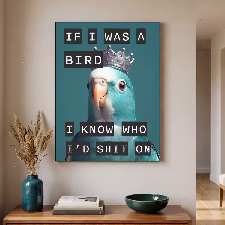 Parkiet - Turquoise - Quotes - Decoratie Textielframe zwart klein -sfeer1