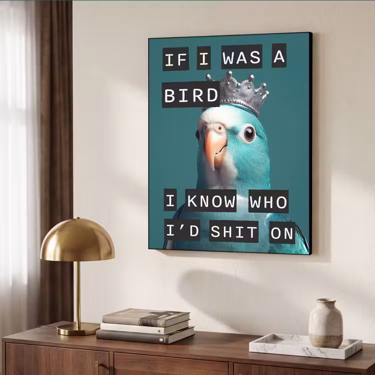 Parkiet - Turquoise - Quotes - Decoratie Textielframe zwart klein -sfeer3