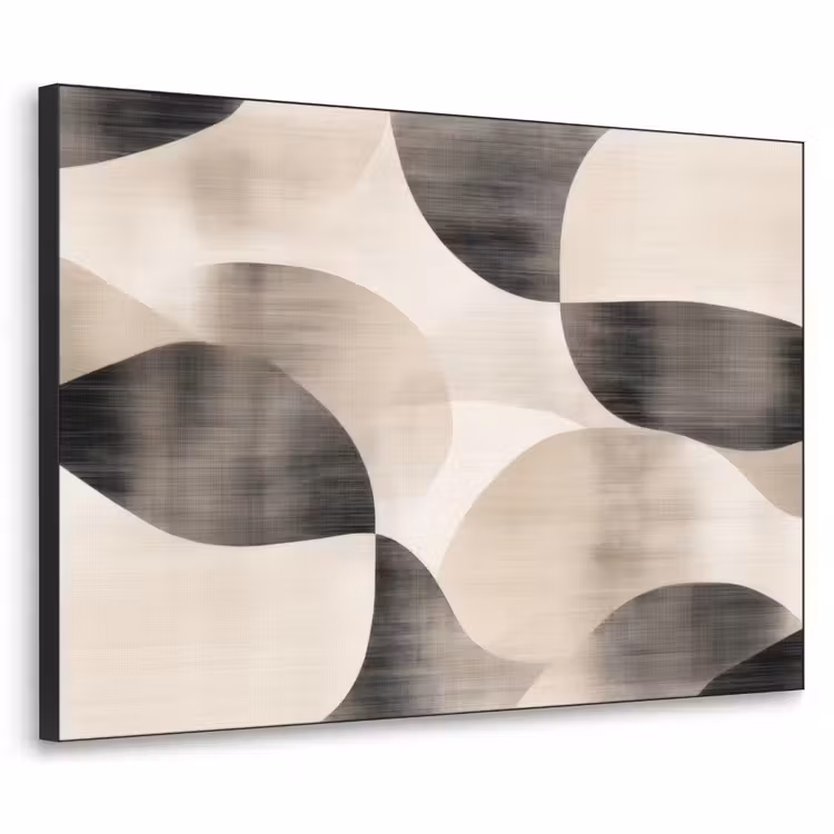 Grillige vormen - Subtiele overgangen - Dynamisch Textielframe - compleet frame klein -3d