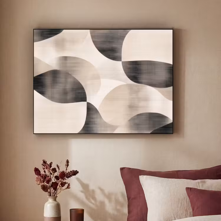 Grillige vormen - Subtiele overgangen - Dynamisch Textielframe - compleet frame klein -sfeer1