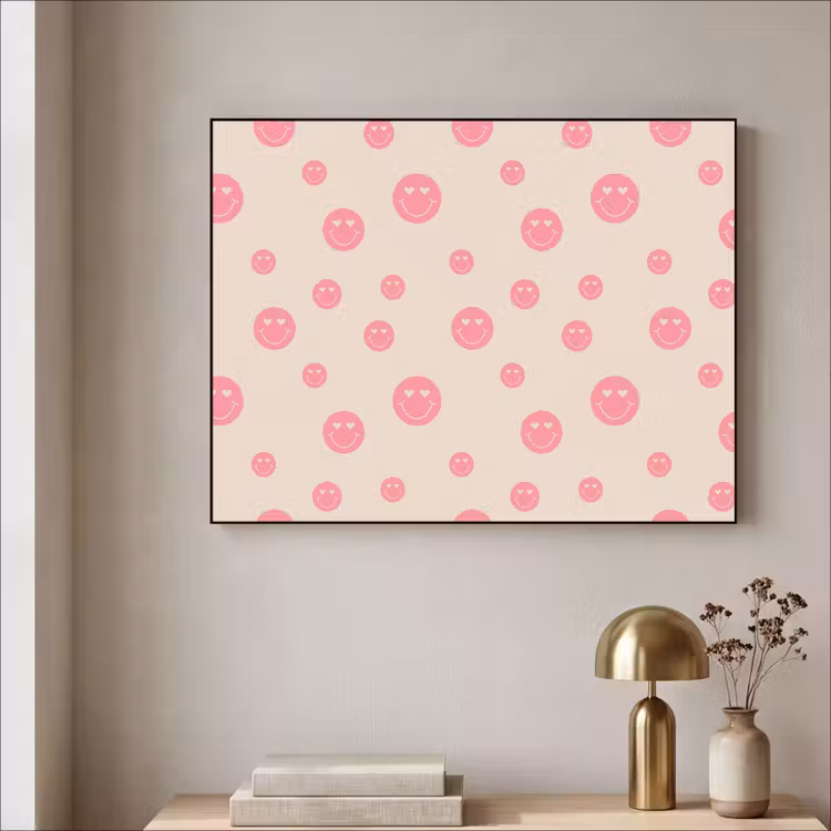Smiley - Hart - Ogen - Patroon Textielframe - compleet frame klein 947 -sfeer2
