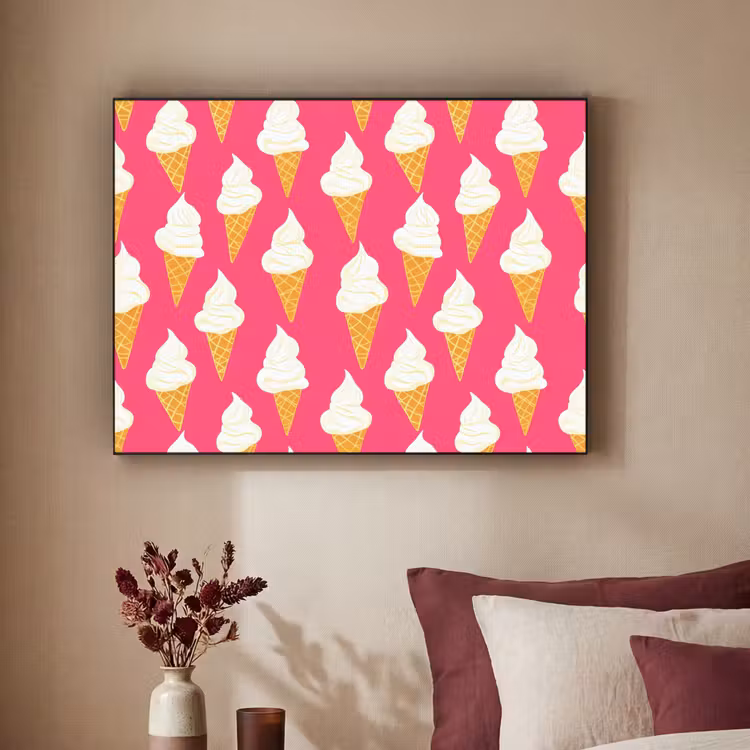 Softijs - Horentje - Roze Textielframe zwart klein 947 -sfeer1
