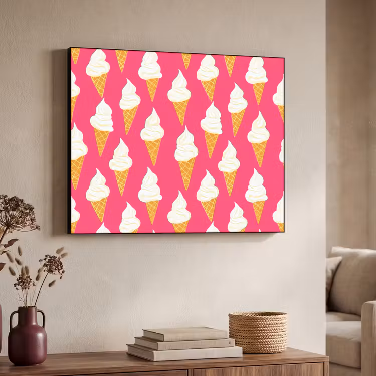 Softijs - Horentje - Roze Textielframe zwart klein 947 -sfeer3