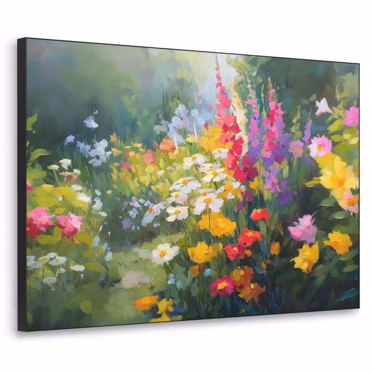 Zomertuin - Sfeervol - Bloemen Textielframe - compleet frame klein -3d