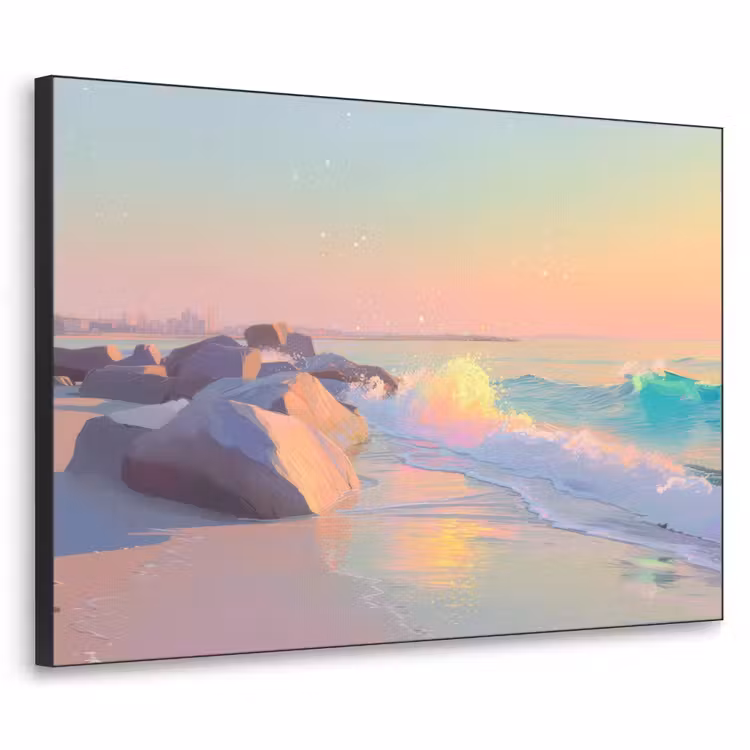Zomerlicht - Strand - Fonkelende accenten Textielframe - compleet frame klein -3d