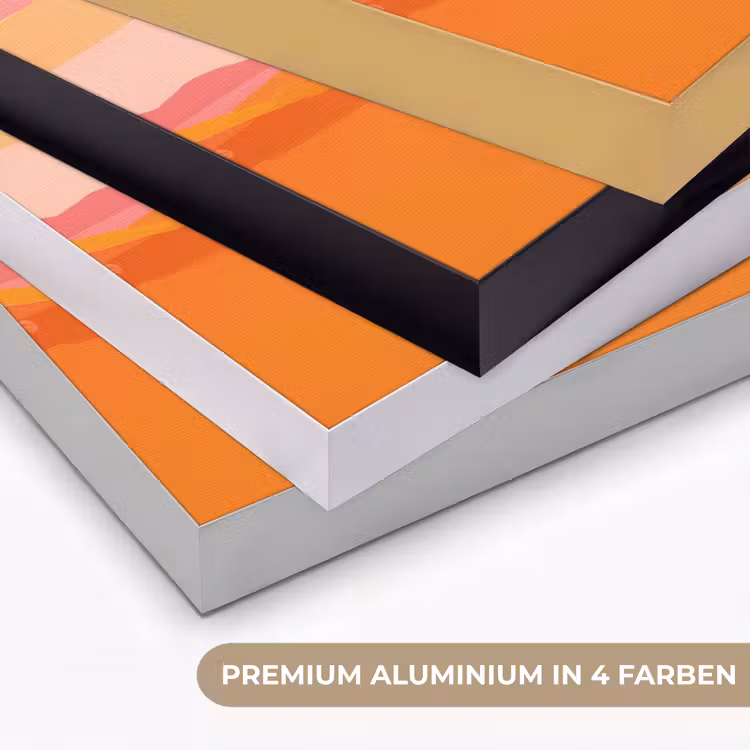 Zon - Abstract - Landschap - Oranje Textielframe zwart klein -USP_kleurenDE