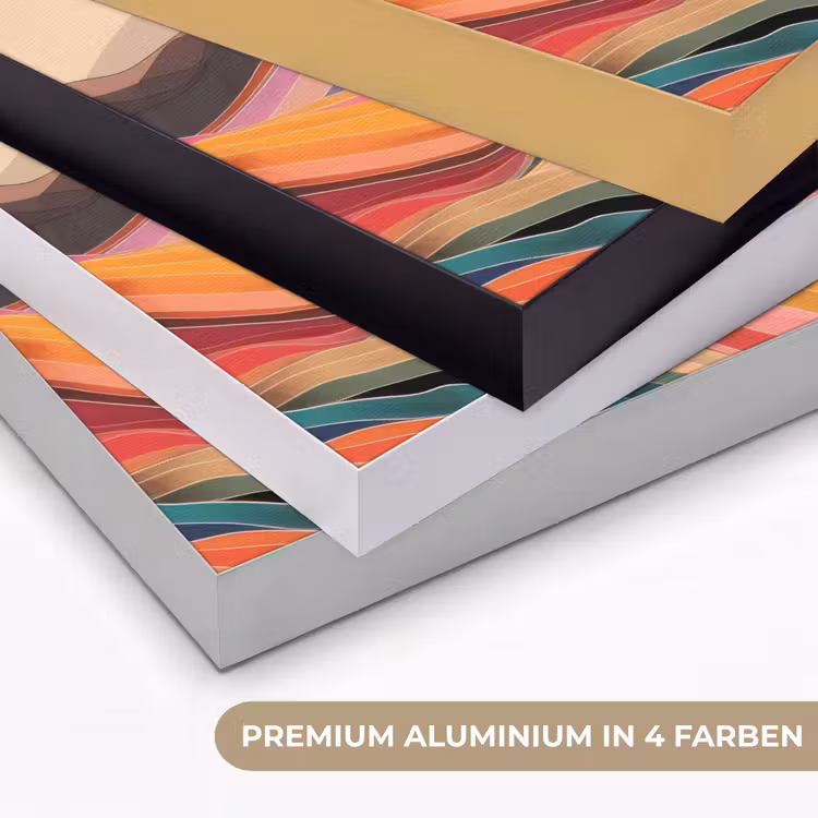 Zon - Kleurrijk landschap - Bergen Textielframe zwart klein -USP_kleurenDE