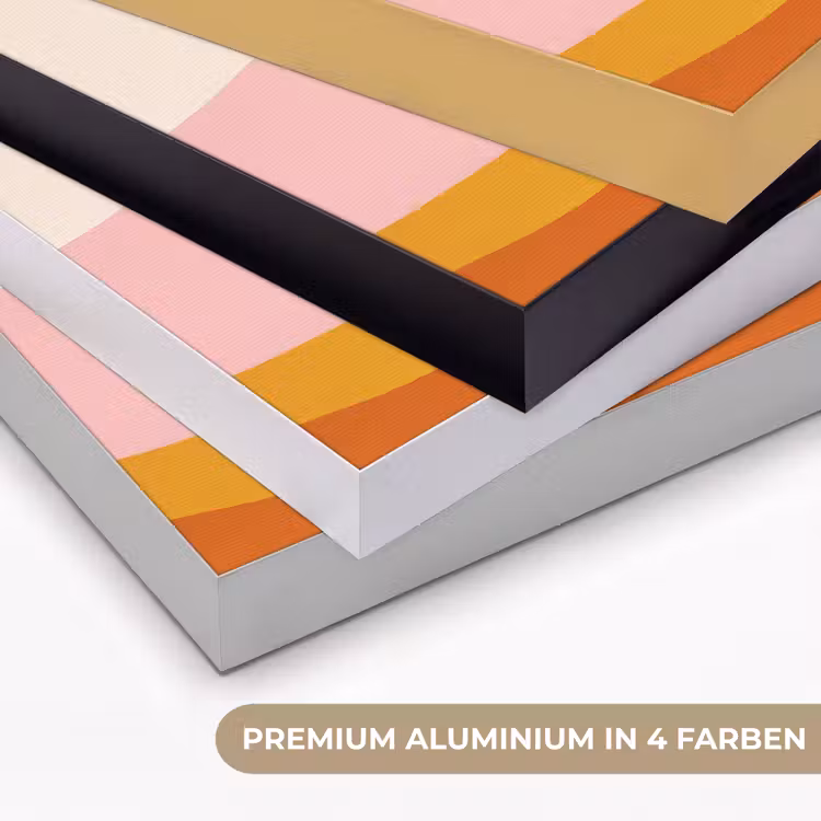 Zon - Heuvels - Abstract - Roze Textielframe zwart klein -USP_kleurenDE