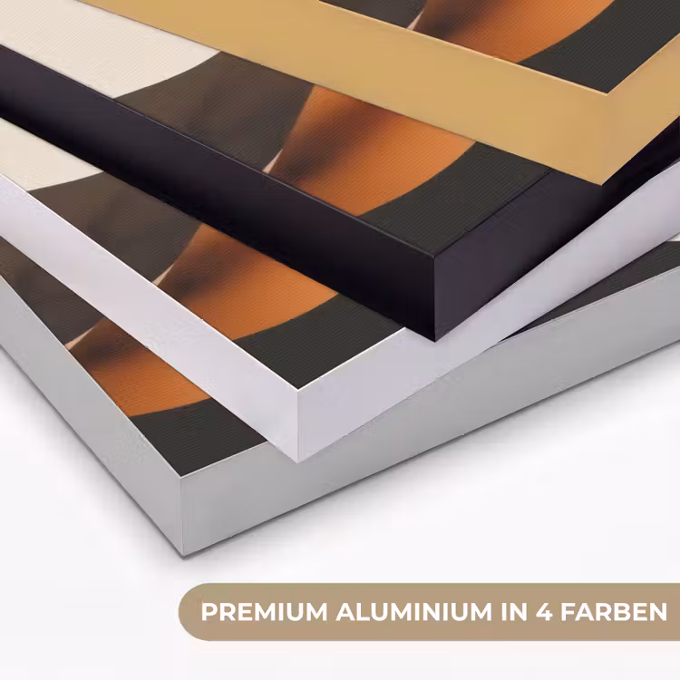 Zon - Heuvels - Boom - Abstract Textielframe zwart klein -USP_kleurenDE
