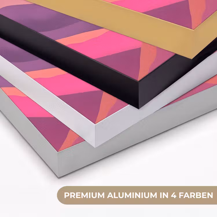 Zon - Heuvels - Paars - Abstract Textielframe zwart klein -USP_kleurenDE