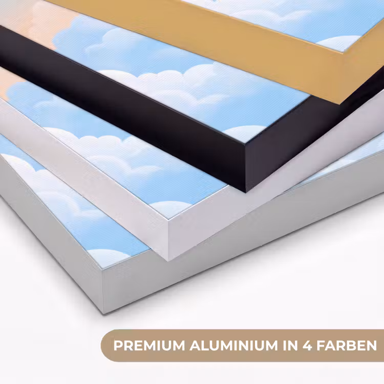 Zon - Vogels - Lucht - Natuur - Geel Textielframe zwart klein -USP_kleurenDE